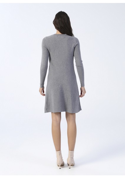 Siyah Kadin Elbise Vmnancy Ls Knit Dress Noos