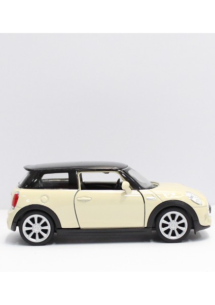 Krem Yeni Mini Cooper Çek Bırak Metal Oyuncak Araba 11 cm fiyatları
