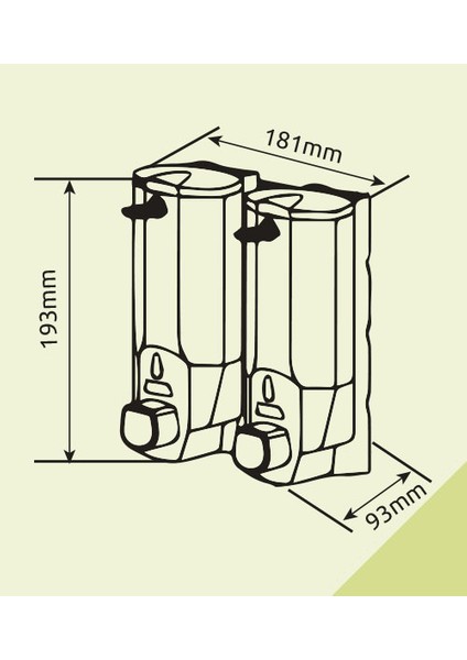 Xinda ZYQ138SK Sıvı Sabun ve Şampuan Dispenseri 2' Li Krom 2X380 ml