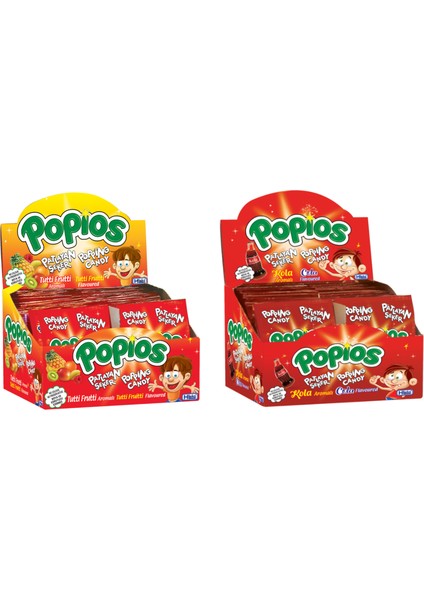 Patlayan Şeker Popios Kola Tutti Frutti 4 gr 40+40 Adet