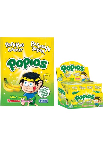 Patlayan Şeker Popios Tutti Frutti Muz 4 gr 40+40 Adet fırsatları