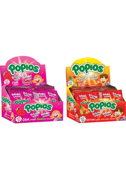 Patlayan Şeker Popios Tutti Frutti Çilek 4 gr 40+40 Adet