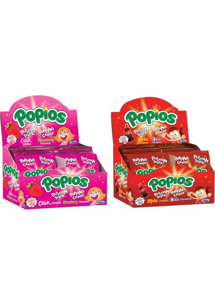 Patlayan Şeker Popios Çilek Kola 4 gr 40+40 Adet