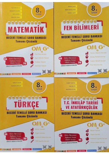 8. Sınıf LGS Omage Gold 4'lü Soru Bankası Seti