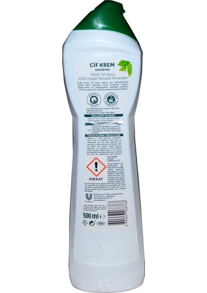 Hgüneyli Cif Krem Temizleyici 500 ml Amonyaklı (3'lü Avantaj Paketi)