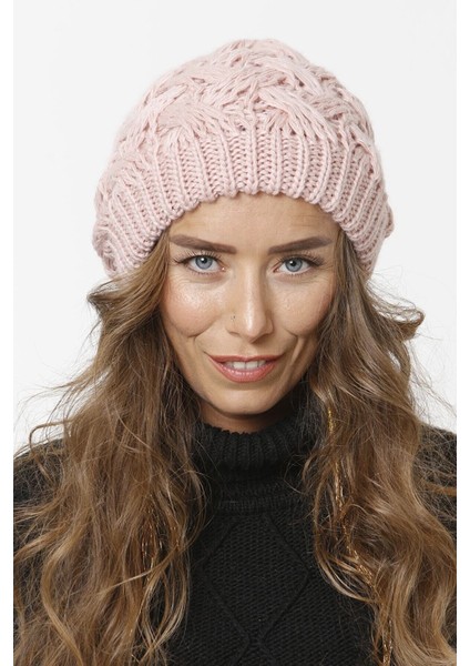 Sepet Örgülü Astarlı Triko Kışlık Kadın Renkli Bere Örgülü Şapka modelleri