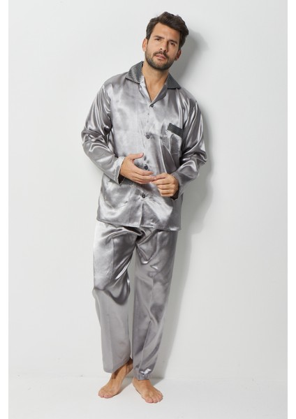 Damatlık Seti Erkek 4lü Saten Röbdeşember Pijama Takımı fırsatları