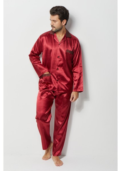 Damatlık Seti Erkek 4lü Saten Röbdeşember Pijama Takımı fiyatları