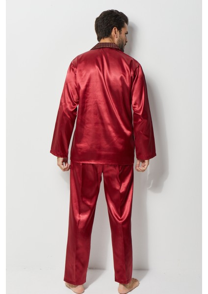 Damatlık Seti Erkek 4lü Saten Röbdeşember Pijama Takımı modelleri