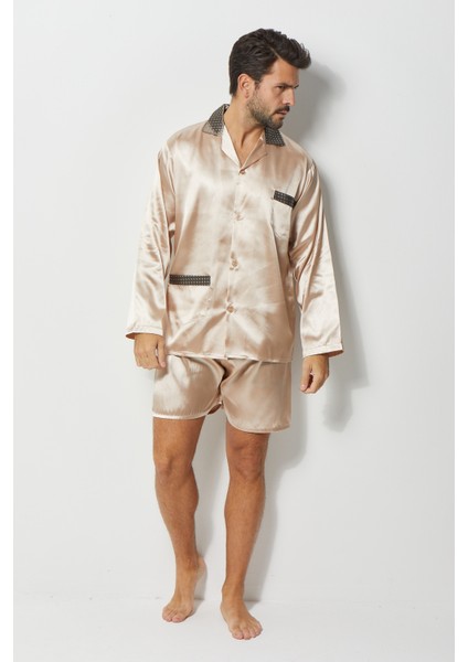 Damatlık Seti Erkek 4lü Saten Röbdeşember Pijama Takımı modelleri