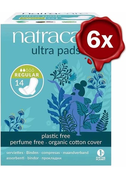 Organic Cotton Cover Ultra Pads 14 Adet x 6