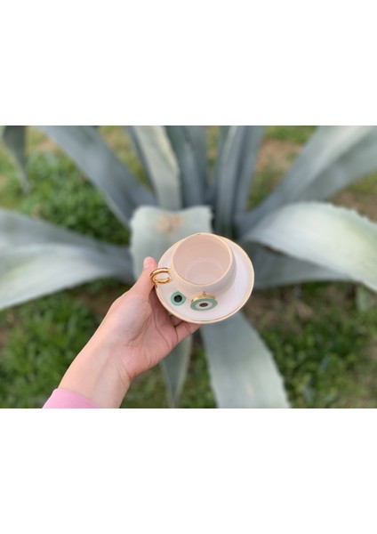 Nazar Kahve Fincanı Nil Yeşili Seramik El Yapımı fiyatları