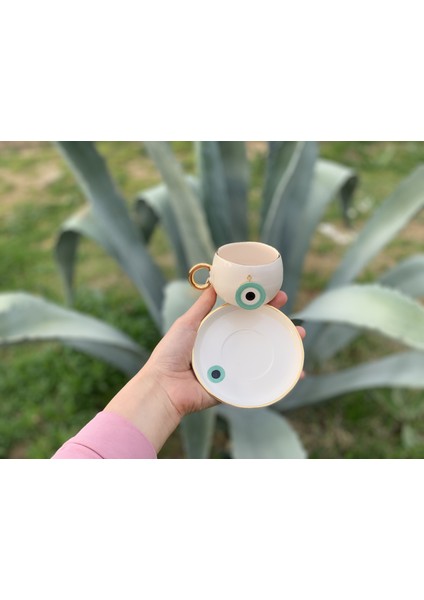 Nazar Kahve Fincanı Mavi Seramik El Yapımı fiyatları