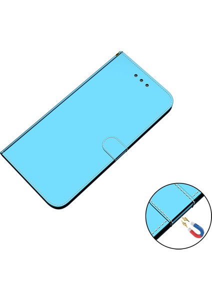 Camon 19 İçin Pu Telefon Kılıfı - Mavi (Yurt Dışından)