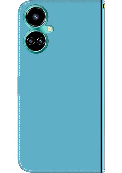 Camon 19 İçin Pu Telefon Kılıfı - Mavi (Yurt Dışından)