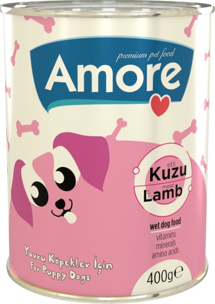 Puppy Chunks Kuzu Parça Etli Yavru Köpek Konserve Mama 1li + Sticks ödül çubuğu 2x3 Adet