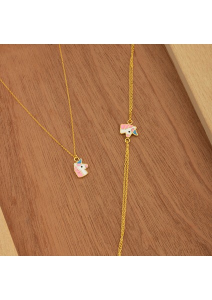 925 Ayar Gümüş Unicorn Kolye Bileklik Set
