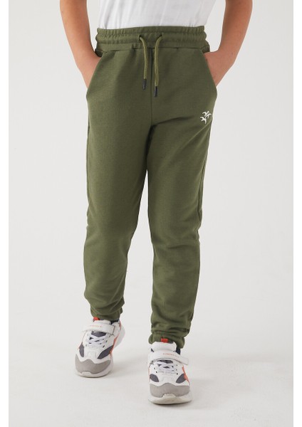 Kız Çocuk 3 Iplik Cepli Beli ve Paçası Lastikli Baskılı Eşofman Altı