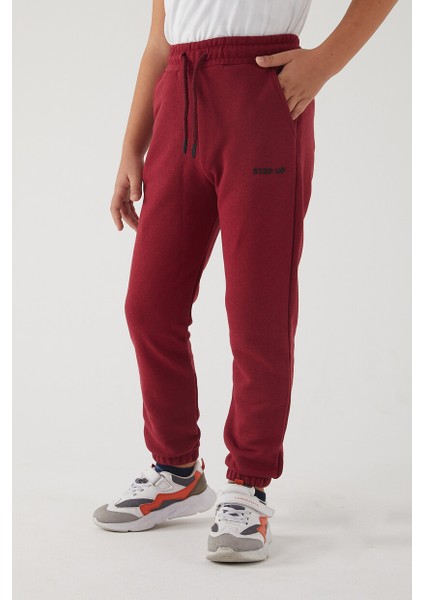 Erkek Çocuk 3 Iplik Cepli Beli ve Paçası Lastikli Baskılı Eşofman Altı