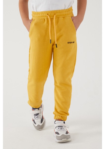 Erkek Çocuk 3 Iplik Cepli Beli ve Paçası Lastikli Baskılı Eşofman Altı