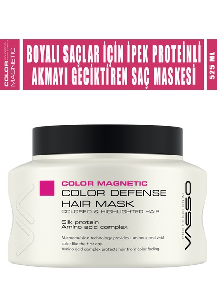 Boyalı Saçlar Için Akmayı Geciktiren Ipek Proteinli Parlaklık Veren Maske - Color Magnetic 525 Ml 8699216346709