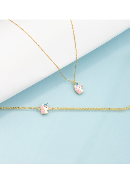 925 Ayar Gümüş Unicorn Kolye Bileklik Set