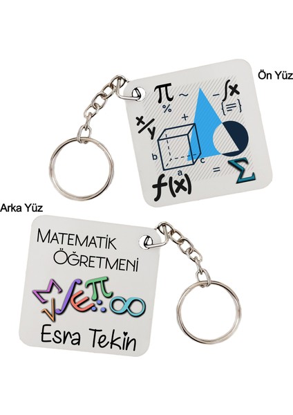 Matematik Öğretmenine Hediye İsimli Anahtarlık