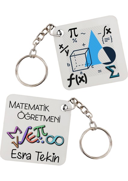 Matematik Öğretmenine Hediye İsimli Anahtarlık