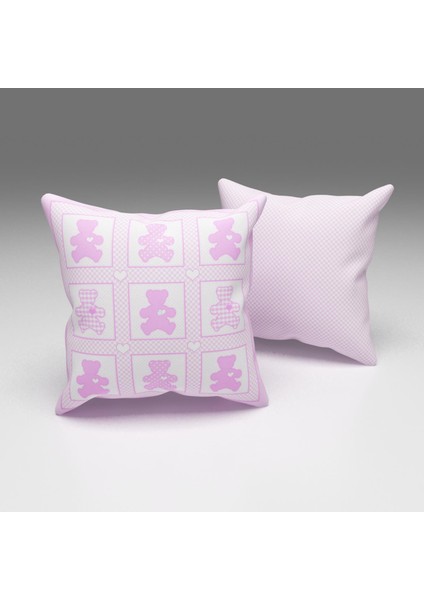 Paredora Pembe Ayıcıklar Kırlent Kılıfı