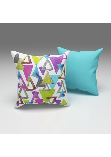 Paredora Renkli Üçgenler Kırlent Kılıfı