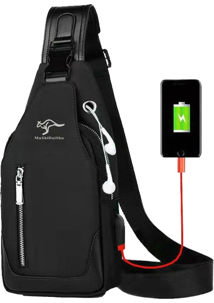 Erkek Naylon Crossbody Çanta Omuz Çantası (Yurt Dışından)