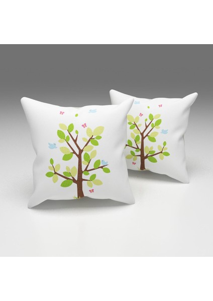 Paredora Kuş Ağacı Kırlent Kılıfı