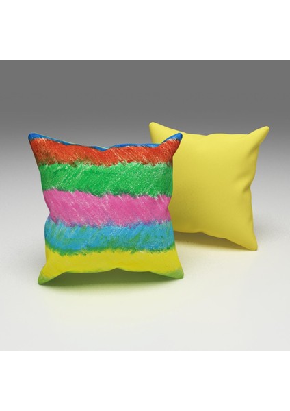 Paredora Sarı Gökkuşağı Kırlent Kılıfı