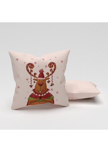 Paredora Noel Geyiği Kırlent Kılıfı