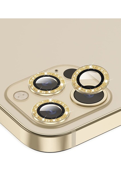 Apple iPhone 11 Pro Max Diamond Kamera Koruyucu Gold