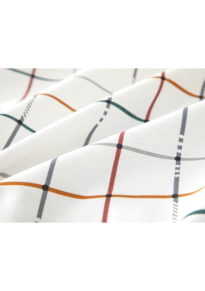 Modern Plaid Pamuklu Çift Kişilik Nevresim Seti 200 x 220 cm Gri