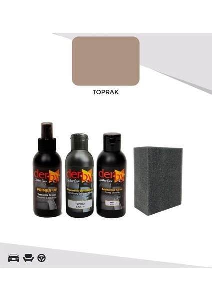 Toprak Deri Oto Direksiyon Koltuk Döşeme Boyama Seti