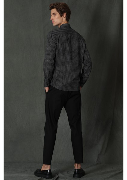 Felıx Erkek Basic Gömlek Comfort Slim Fit Siyah