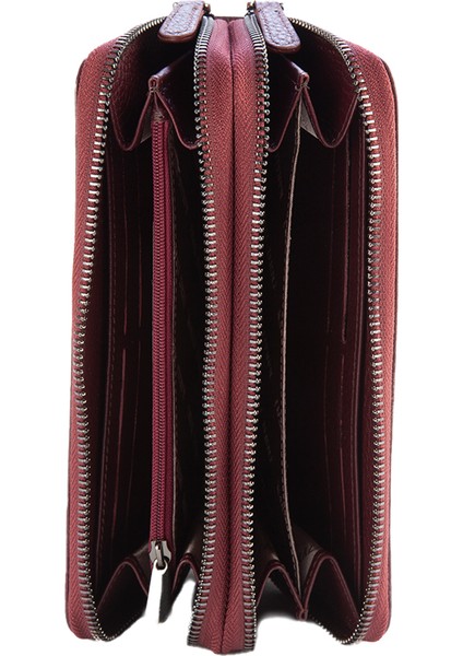 Karali Deri Deri Unisex Portföy Cüzdanı Bordo BC401-06 modelleri