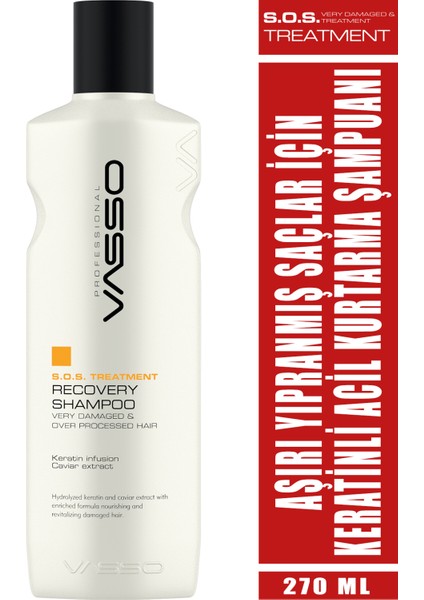 Yıpranmış Saçlar Için Keratinli Acil Kurtarma Bakım Şampuanı 270 ml