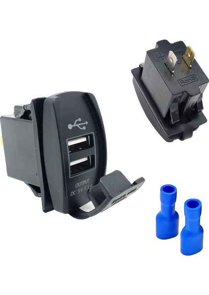 Su Geçirmez Çift Usb 12-24V Araç Şarj Soketi
