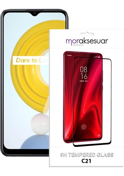 Realme C21 5d Ekran Koruyucu Cam Tam Kaplayan Şeffaf