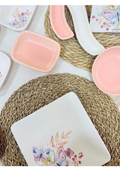 6 Kişilik Kare Kahvaltı Takımı Bahar Serisi 14 Parça fiyatları