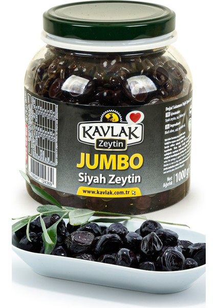 Kavlak Jumbo Gemlik Siyah Zeytin 1 kg