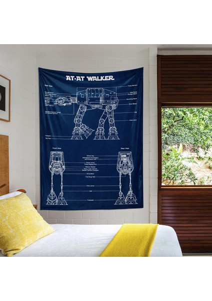 At- At Walker- Star Wars Duvar Örtüsü- Navyblue