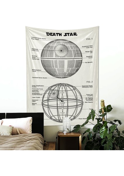Death Star - Ivory- Star Wars Duvar Örtüsü