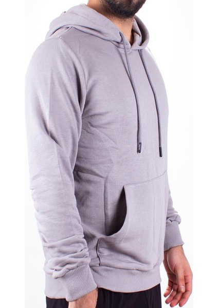 2732 Gri Kapüşonlu Erkek Sweatshirt