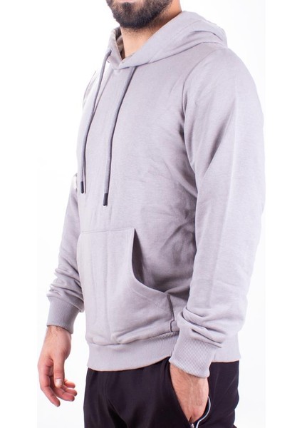 2732 Gri Kapüşonlu Erkek Sweatshirt modelleri