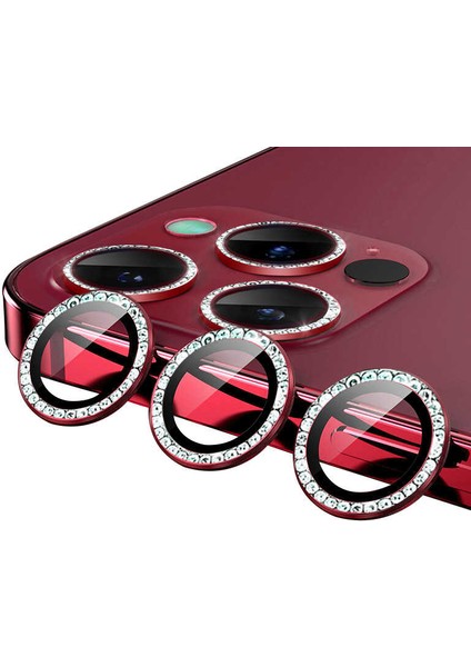 Apple iPhone 13 Pro Cl-06 Renkli Taşlı Kamera Lens Koruyucu
