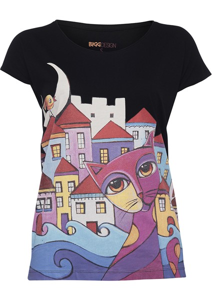 Owl and City Kadın T-Shirt by Bahar Karabenli Yılmaz indirimleri